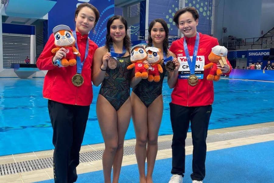 Las gemelas mexicanas, Lía y Mía Cueva, ganan bronce en el Mundial de Deportes Acuáticos