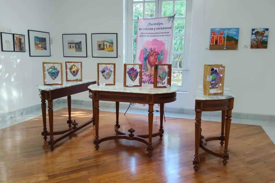 Niñas artistas montan exposición ‘Corazón Tacotalpense’ en el Centro Cultural Quinta Grijalva