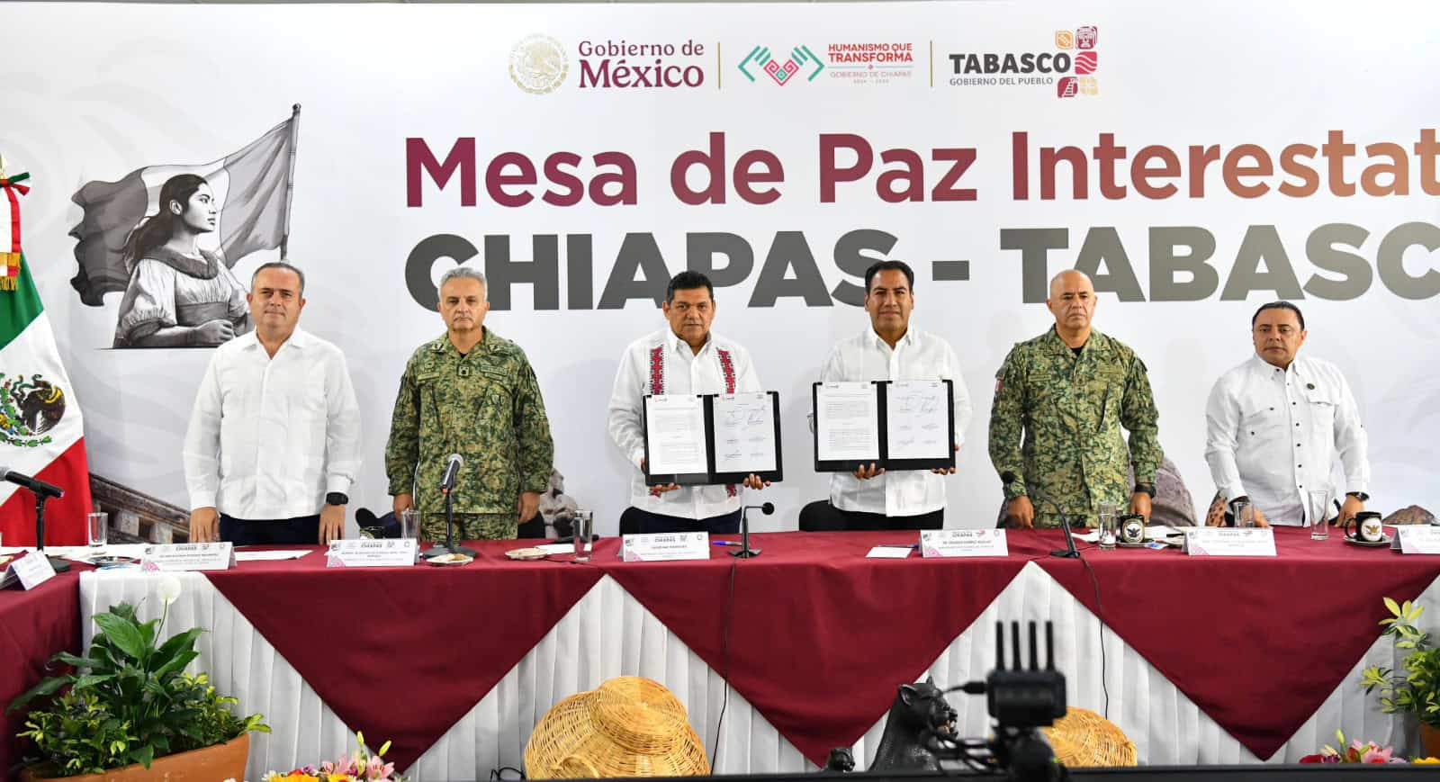 Chiapas y Tabasco realizan Mesa de Paz Interinstitucional para fortalecer la seguridad