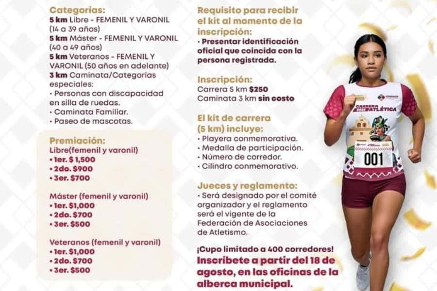 Cunduacán lanza Carrera Atlética por su 400 aniversario; será el 7 de septiembre