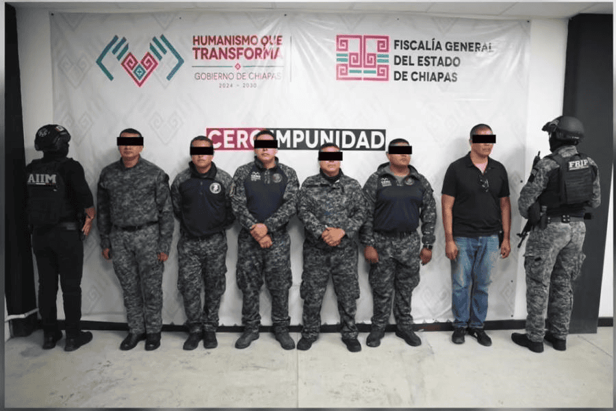 Por presunto abuso de autoridad, detienen a 6 elementos de la Fuerza Pakal en Chiapas