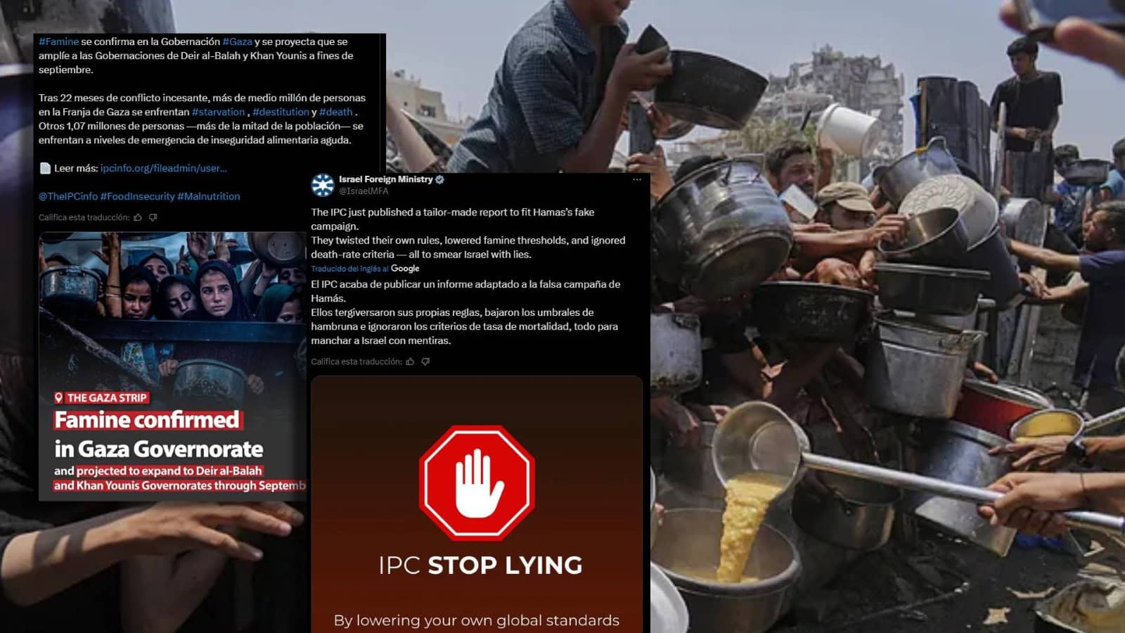 Declara ONU hambruna en Gaza; Israel rechaza el informe