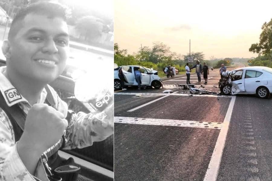 Fallece civil y Guardia Nacional centleco en choque frontal en la Coatzacoalcos-Villahermosa