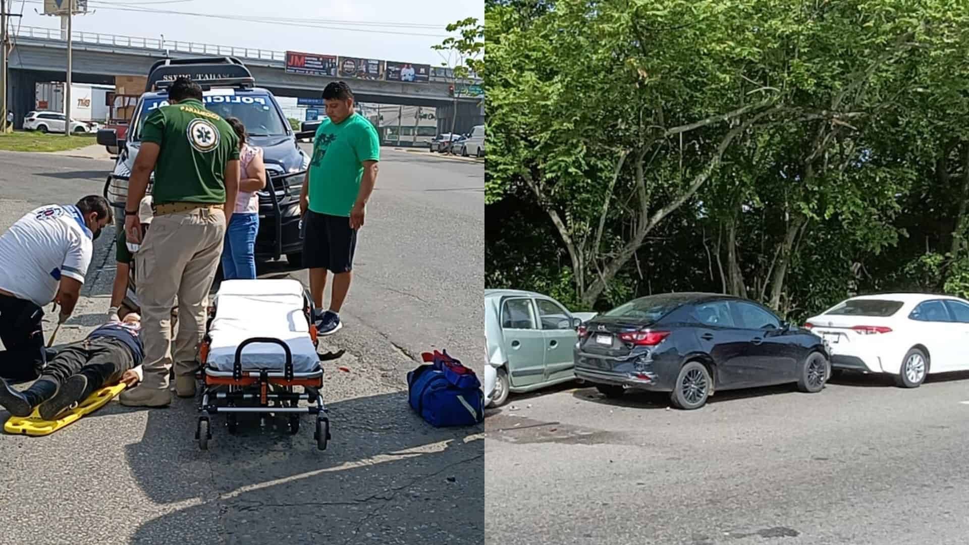 2 heridos, 5 coches y 1 motocicleta con daños, saldo de accidentes en Centro