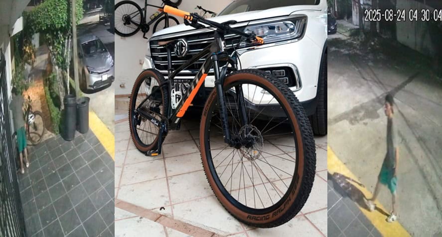 Captan en video robo de bicicleta en fraccionamiento Framboyanes de Villahermosa; ladrón burló seguridad privada