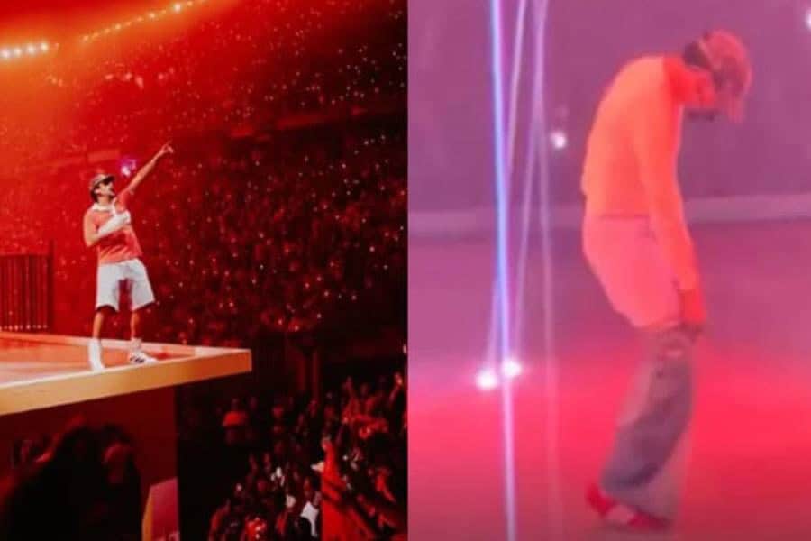 Se le cae el short a Bad Bunny en pleno concierto