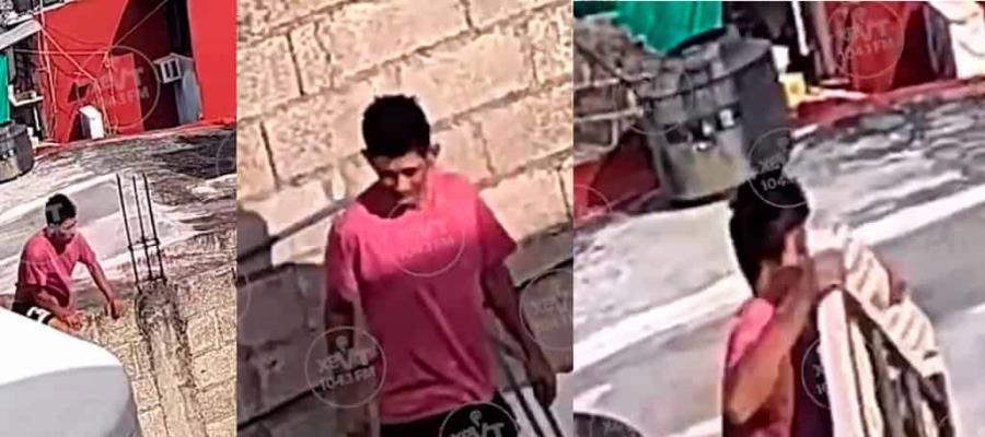 Exhiben a hombre robando en casa del fraccionamiento Bonanza