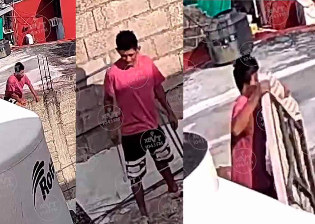 Exhiben a hombre robando en casa del fraccionamiento Bonanza