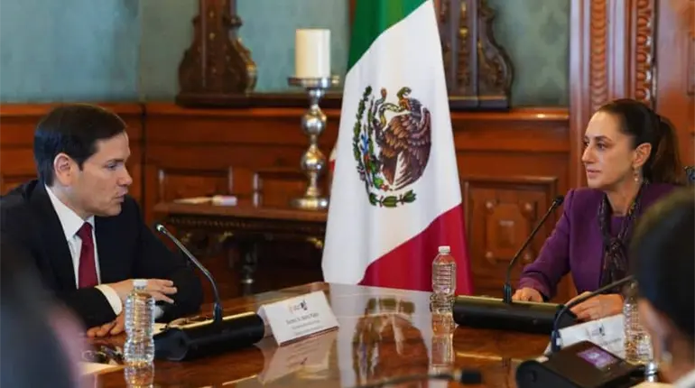 Medidas contra cárteles, “huachicol” y narcotráfico, acuerdan Sheinbaum y Rubio