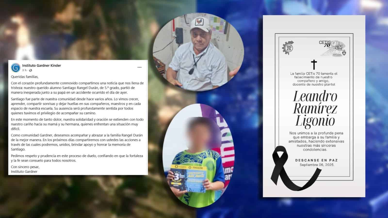 Niño deportista, su padre y maestro del CETIS 70, las víctimas del accidente en Centla