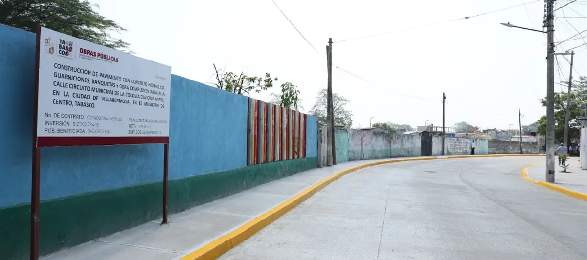 Presume gobierno de Tabasco obras en Centro por más de 111 mdp durante 2025