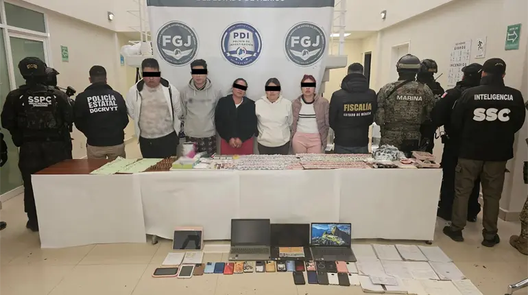 Caen 5 extorsionadores de la banda “Los Bonitos” en Edomex
