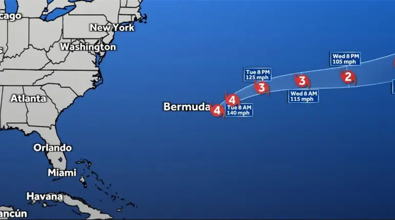 “Gabrielle” evoluciona a huracán categoría 4 mientras avanza en el Atlántico