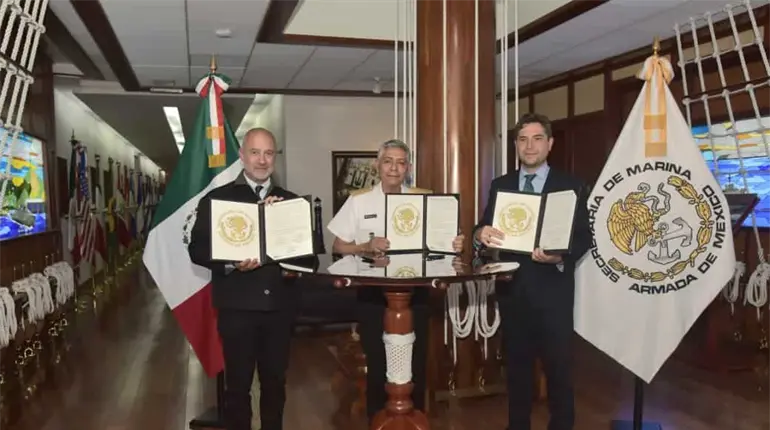Semar, SICT y SAT firman convenio para combatir contrabando de mercancías ilícitas