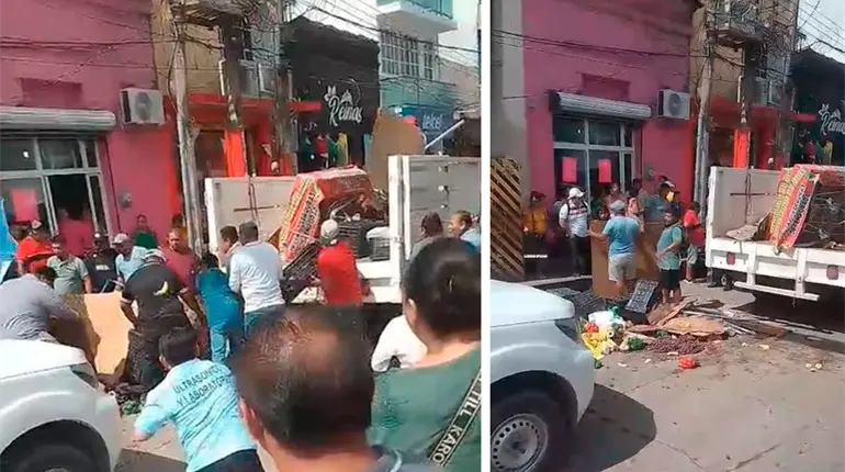 Ambulantes se inconforman con el retiro de sus locales por personal de Centro