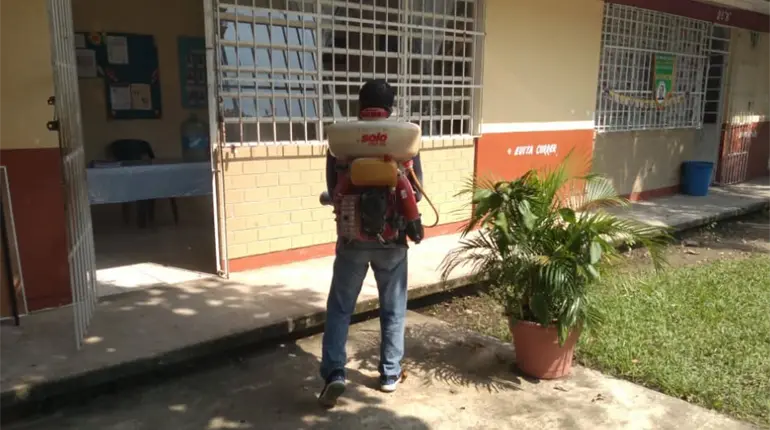 Preparan plan de fumigación en más de 5 mil escuelas de Tabasco