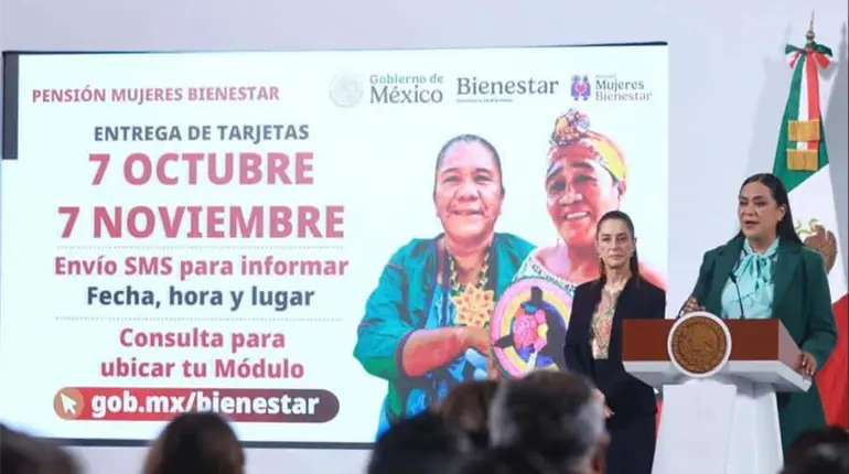El 7 de octubre inicia entrega de tarjeta para la pensión Mujer Bienestar para inscritas en agosto