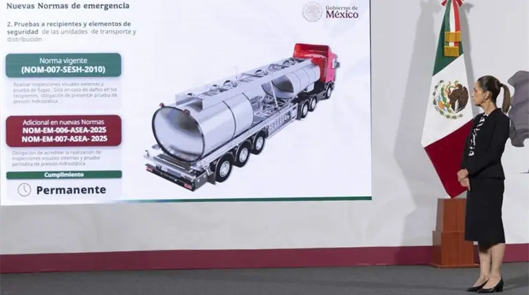 Sheinbaum endurece regulación para transporte y distribución de gas LP tras explosión en CDMX