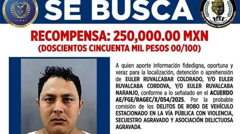 Ofrece Fiscalía de Tabasco recompensa por información para detener a presunto responsable de secuestro y robo de vehículos