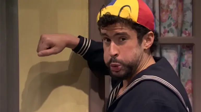 Carlos Villagrán reacciona a interpretación de Quico por Bad Bunny en Sketch de “El Chavo del 8”