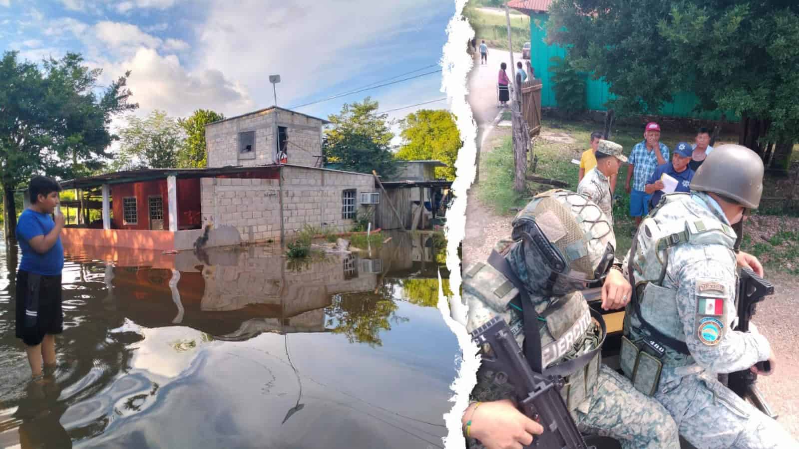 Aplican Plan DN-III en Balancán por desbordamiento de Arroyo