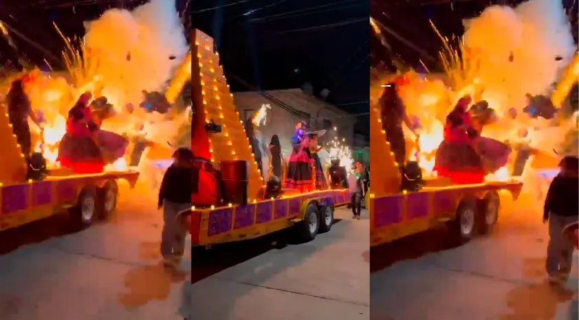 Diez heridos deja explosión de carro alegórico por Día de Muertos en Morelos