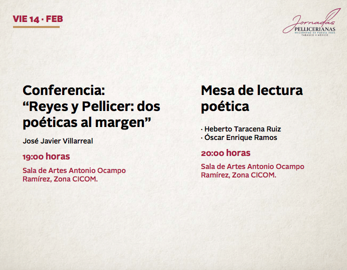 Tercer día de Jornadas Pellicerianas tendrá actividades en municipios Tercer día de Jornadas Pellicerianas tendrá actividades en municipios