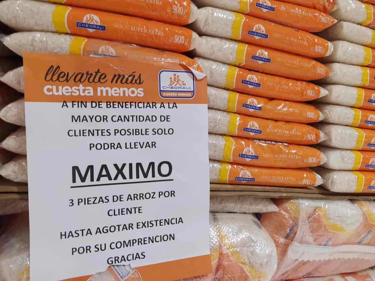 Restringen compra de frijol, aceite, azúcar y arroz en supermercados