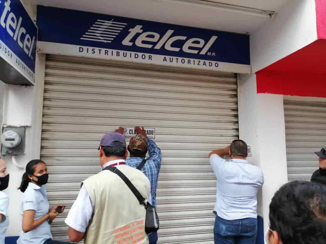 Clausuran negocios y depósitos de cerveza por violar decreto de prevención del Covid-19 en Comalcalco y Jalpa