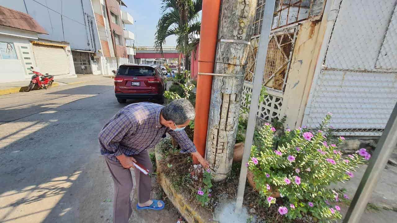 Temen vecinos de la López Mateos que poste de luz deteriorado colapse y genere daños Temen vecinos de la López Mateos que poste de luz deteriorado colapse y genere daños