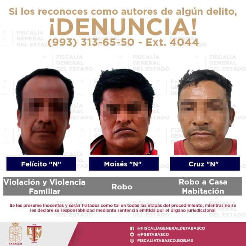 Por varios delitos detiene FGE a 5 sujetos