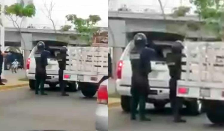 VIDEO |  Reporte de unidad “sospechosa”, provoca movilización policiaca en Villahermosa