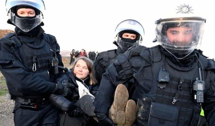 Detienen a Greta Thunberg durante protesta en Alemania