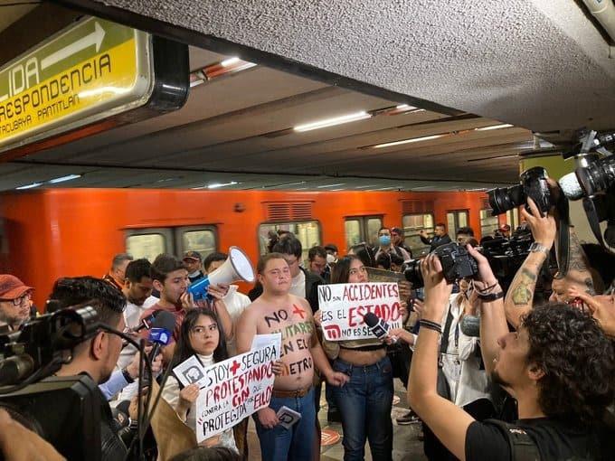 Piden no militarizar el Metro durante nueva protesta en la Línea 3