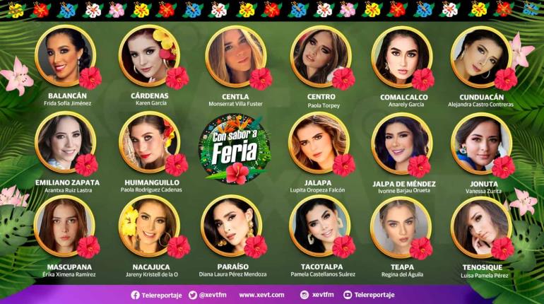 ¡LISTO EL RAMILLETE! Ellas son las 17 embajadoras de la Feria Tabasco 2023