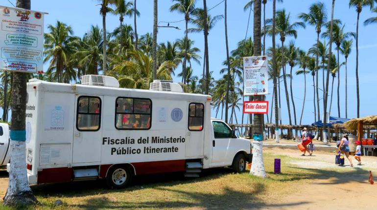 Instalan Ministerios Públicos Itinerantes en zona de balnearios de Centla, Paraíso y Teapa