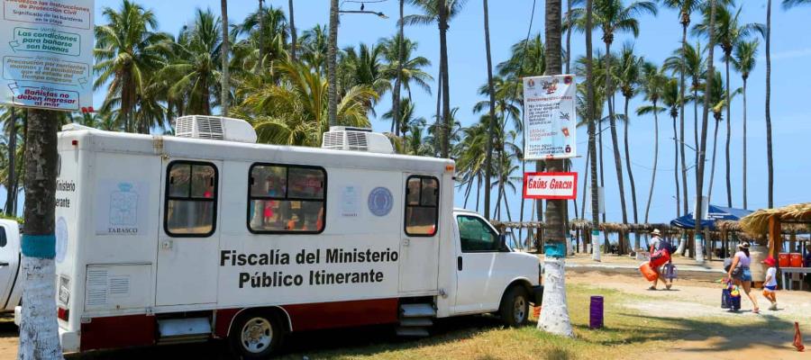 Instalan Ministerios Públicos Itinerantes en zona de balnearios de Centla, Paraíso y Teapa