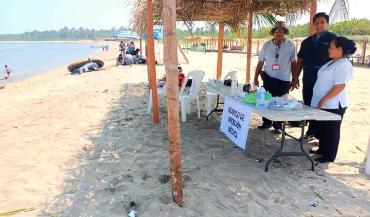 Ubican módulos de atención médica en playas y balnearios de 4 municipios 