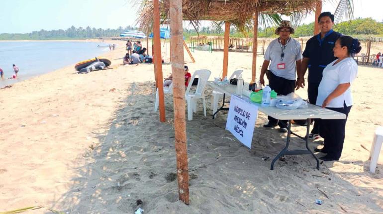 Ubican módulos de atención médica en playas y balnearios de 4 municipios 