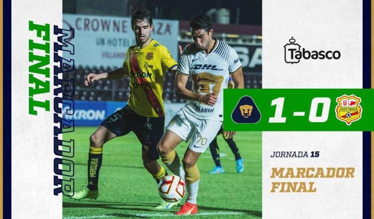 Pumas Tabasco no deja escapar los tres puntos de su casa; vencen a Morelia 1-0