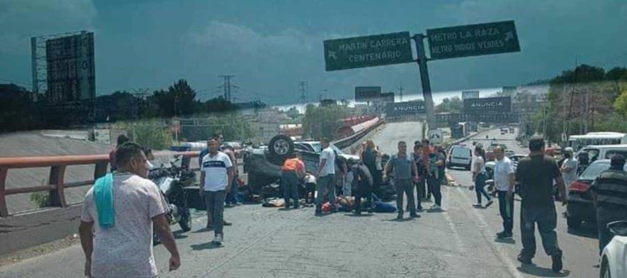 Fuerte choque en la México-Pachuca deja 12 lesionados