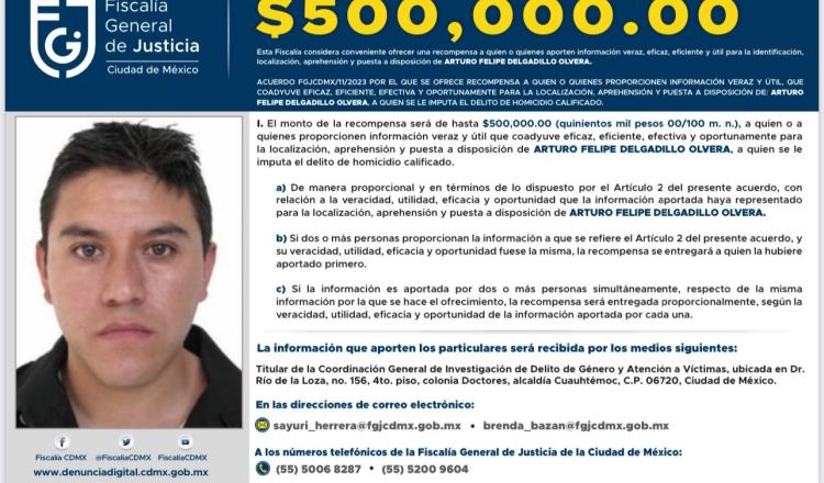 Ofrece Fiscalía de CDMX 500 mil pesos por transfeminicida