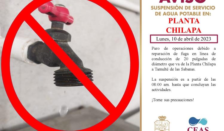 ¡A llenar cubetas! Suspenderá servicio planta Chilapa el lunes: CEAS