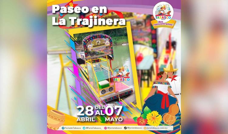 Paseo en trajinera será una de las atracciones de la Feria Tabasco