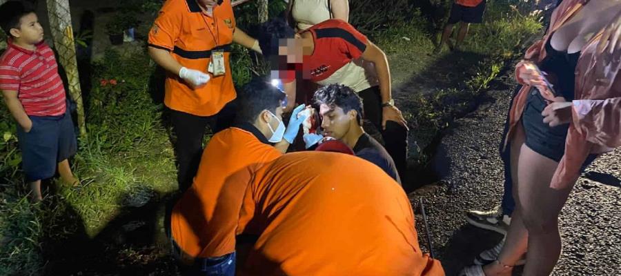 Chocan contra palapa al salir de playa en Paraíso