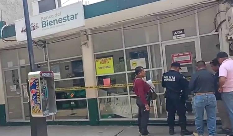 Intentan robar cajero del Banco del Bienestar en Cárdenas