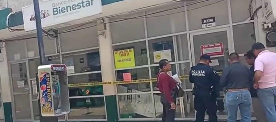 Intentan robar cajero del Banco del Bienestar en Cárdenas