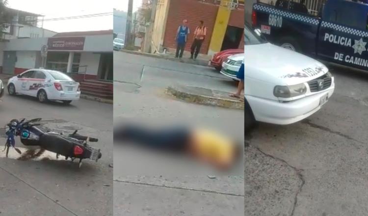 Taxista atropella a motocicleta en la Nueva Villahermosa