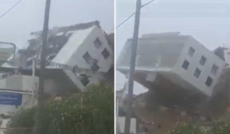 Colapsa segundo edificio afectado por deslizamiento de tierra en Tijuana, BC