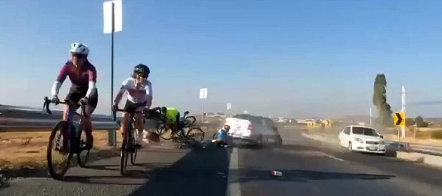 Conductor ebrio embiste a ciclistas en Querétaro; lesiona a 3